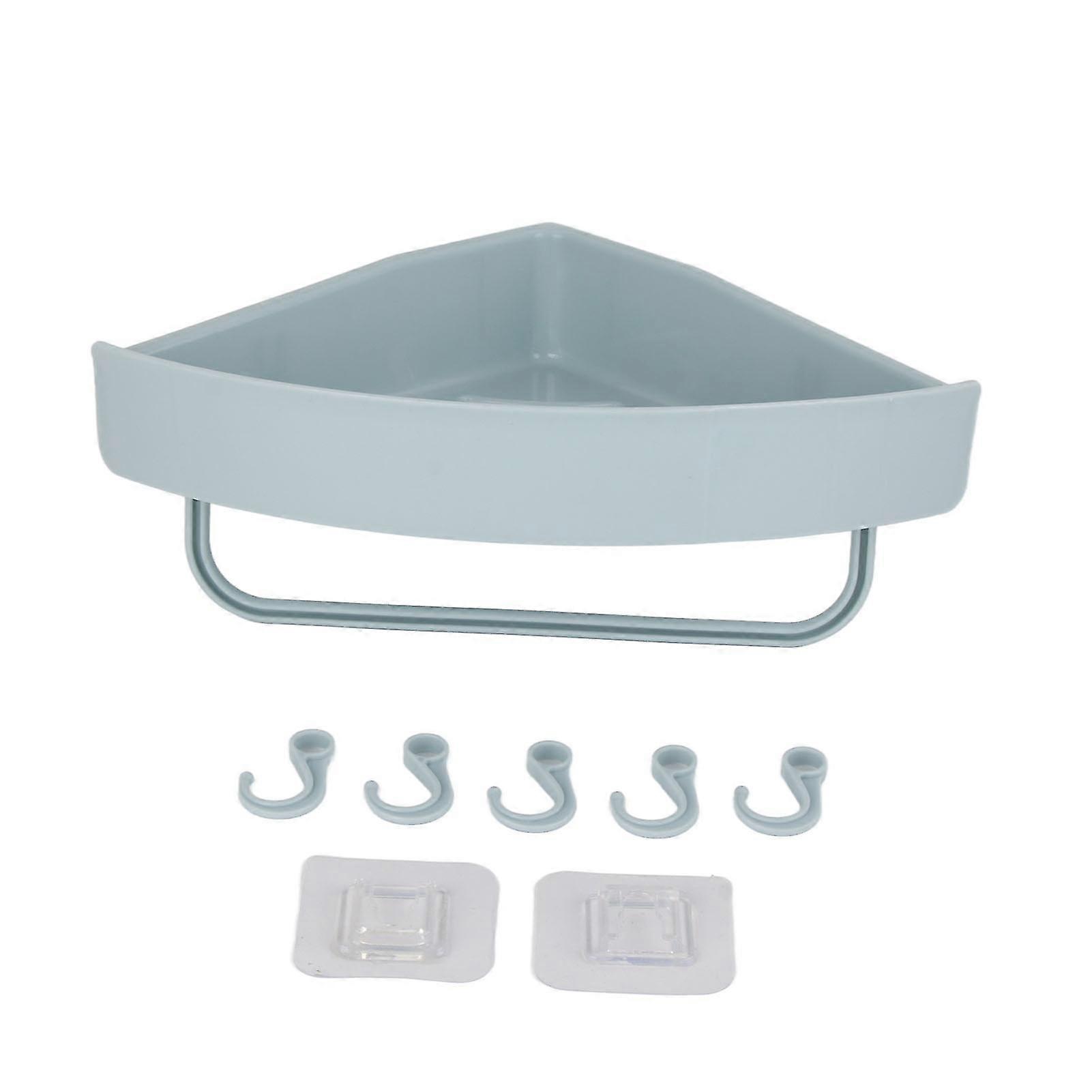 Large Capacity Wall Mounted Bathroom Shower Corner Shelf - Space Saving for Home Kitchen Toilet - Quadrate Light Blue