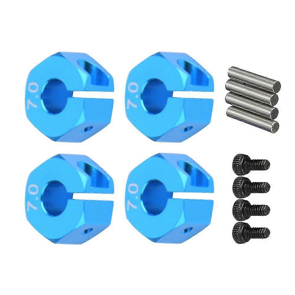 RC Model Vehicle Set of 4 12mm 7.0 Wheel Hex Drive Adapter Hubs with Pins & Screws