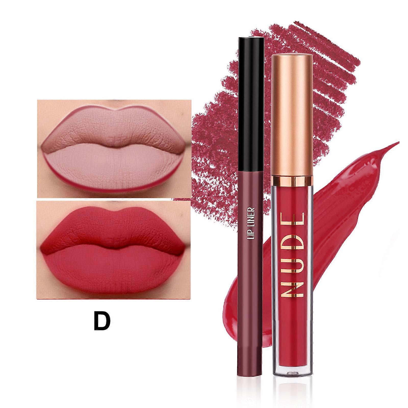 Liquid Lipstick & Lip liner Combo Set, Durable, Waterproof Matte Lip Contour Kit for Women Valentine's Day gift