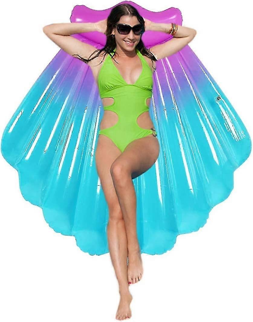 Shell Pool Float für Erwachsene, Erwachsene Floß, aufblasbare Jakobsmuschel Pool Float Red Beach Liege Luftmatratze Erwachsene Schwimmen Ring Wasser Sommer Party Spielzeug (150x150