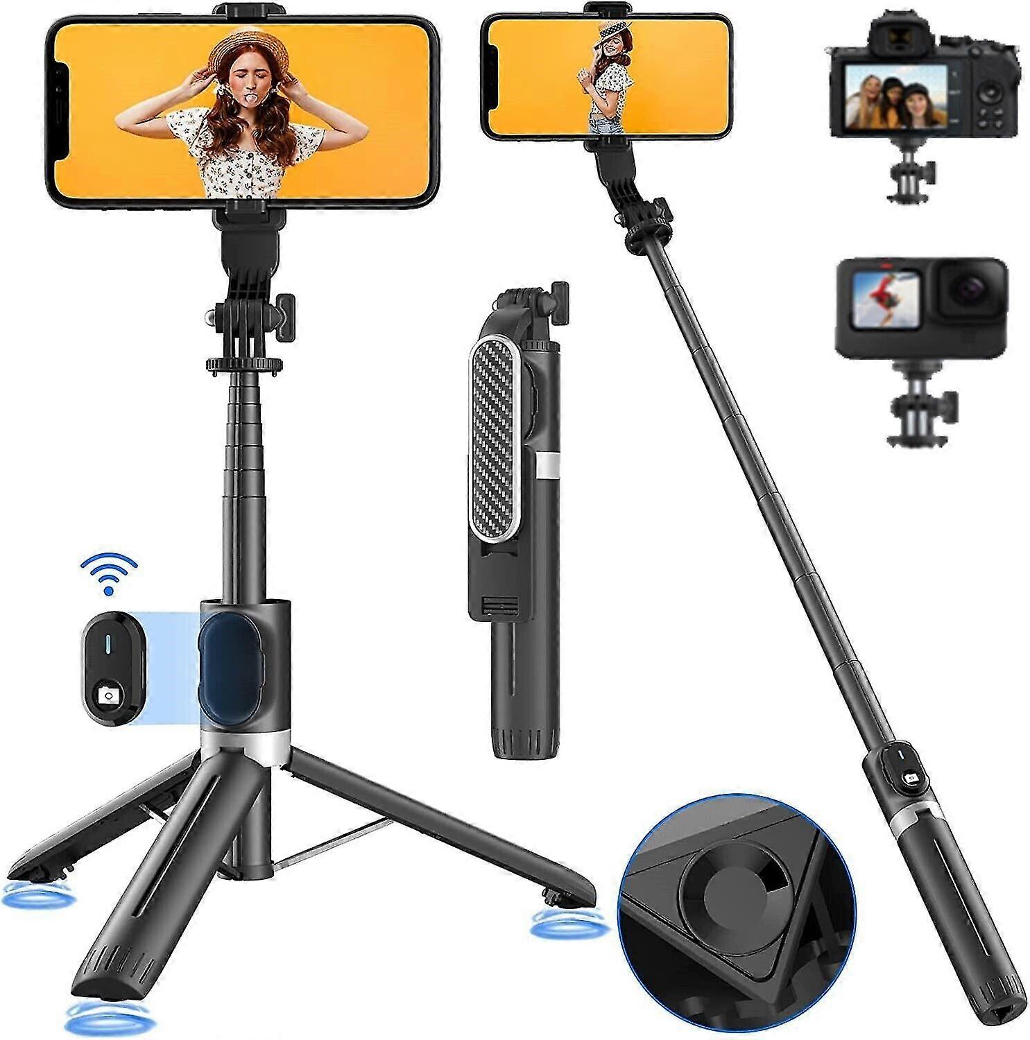 Selfie Stick Tripod with Bluetooth Remote Portable for IOS Android Phones