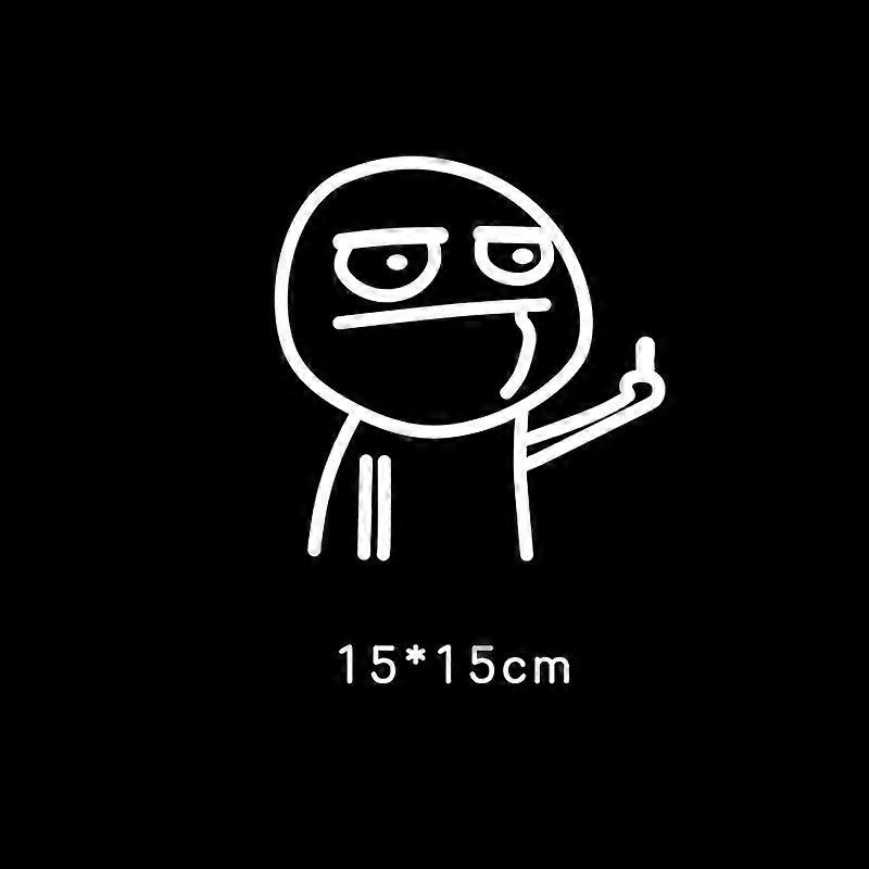 HCmotion Funny Stickers for Car Rear Windshield Body Decal Despise High Beam Middle Finger Patten Auto Decoration Stickers