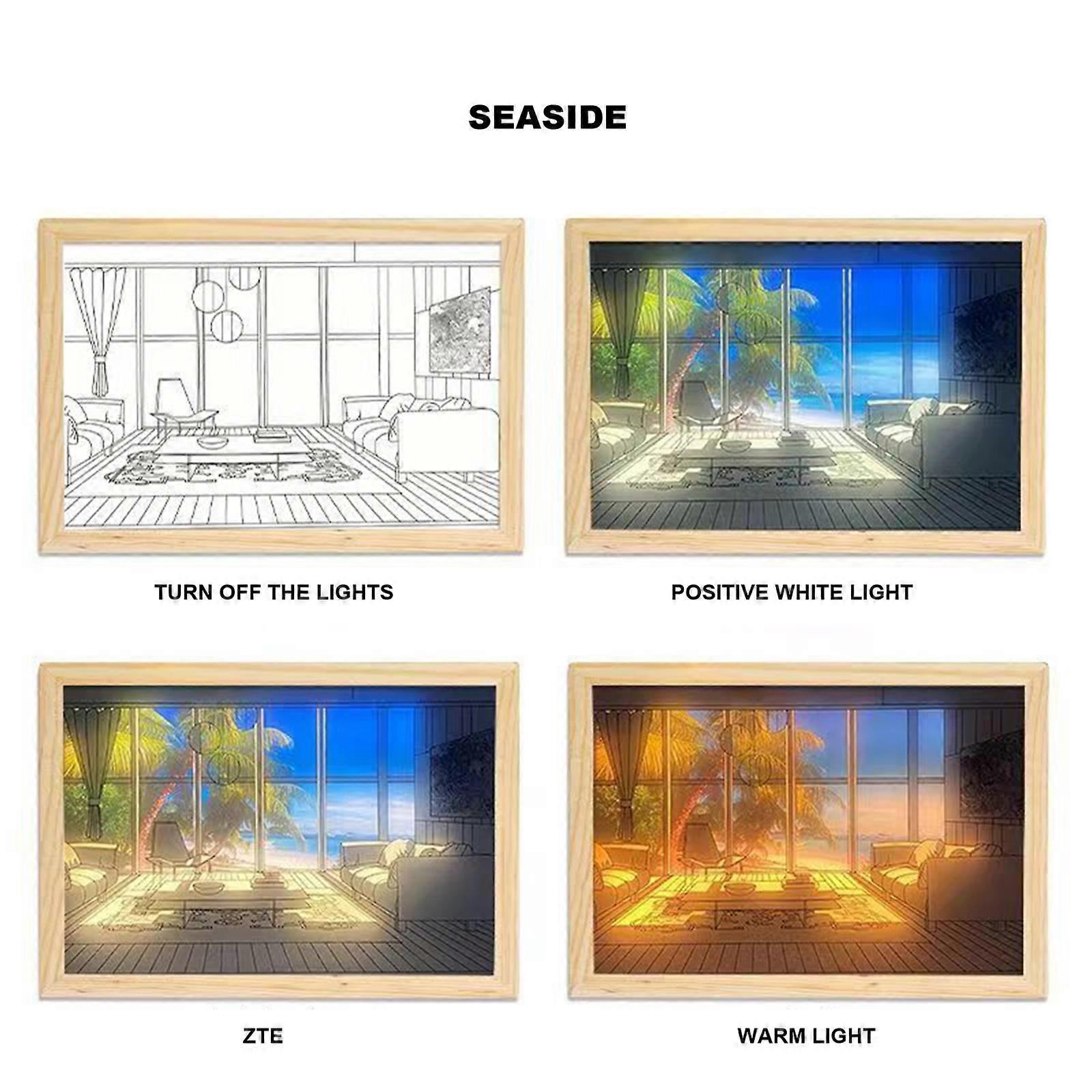 Belysning maleri dekorasjon, trefarget lysende belysning maleri dekorative