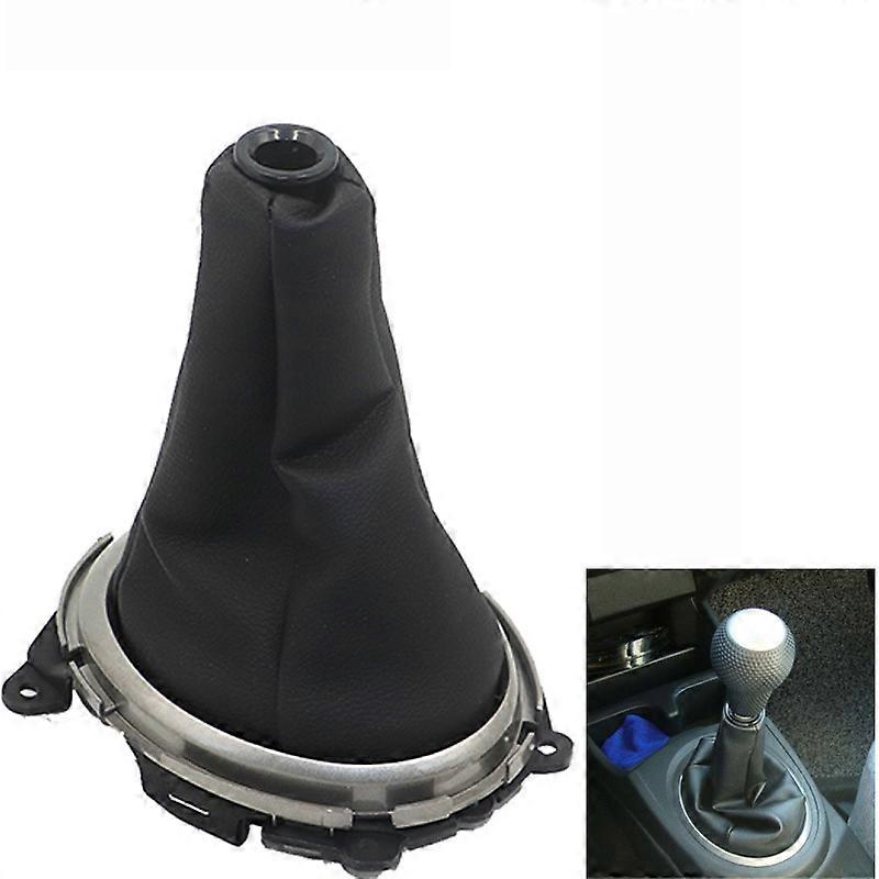 Manual Leather Car Shift Gear Knob Lever Gaitor Boot Cover + Frame For Honda Fit Jazz 2009 2010 2011 2012 2013 2014 2015