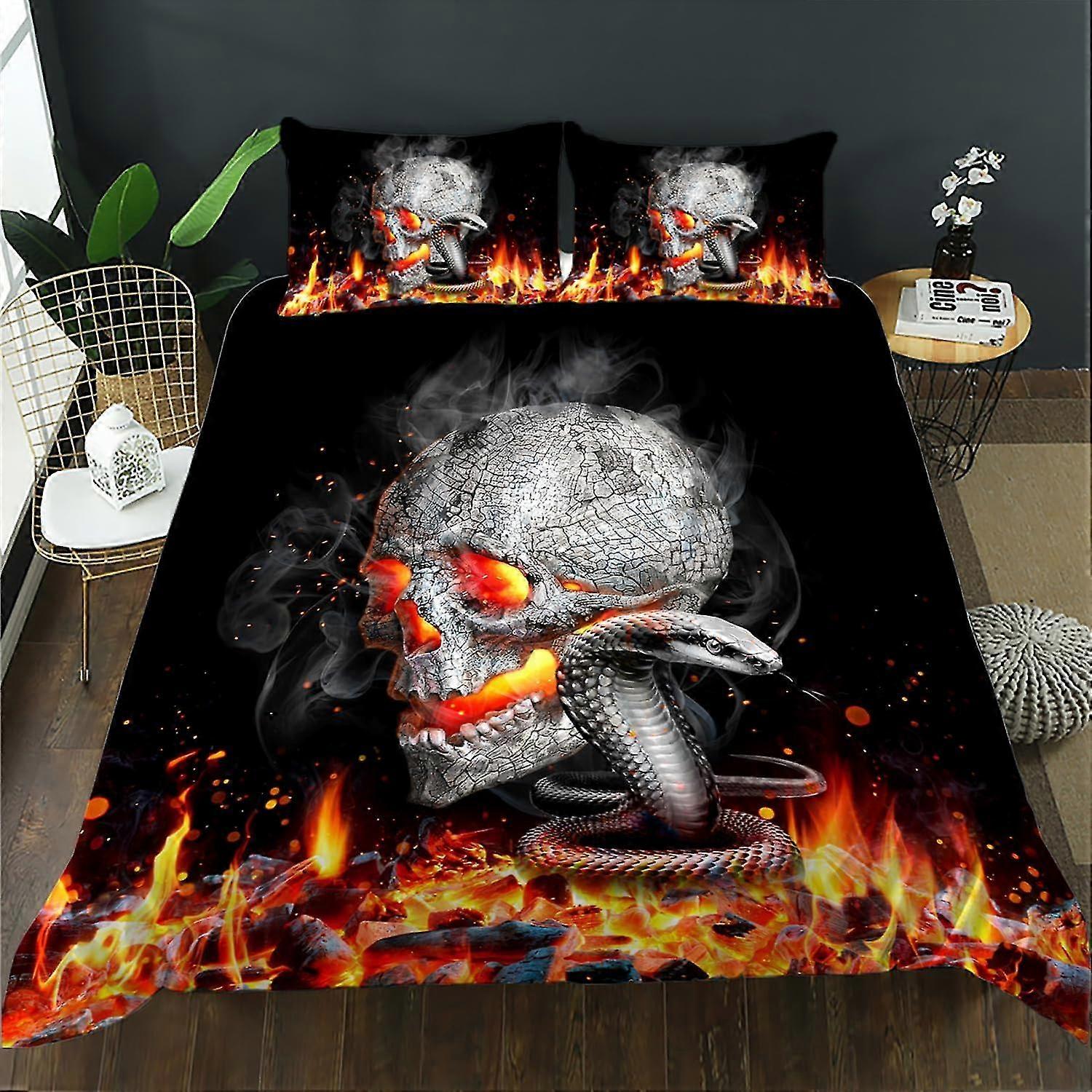 b2370 Bed Sheets Skeleton Theme Bedding Bedding Set 3 Piece Bedding Set 1 Quilt Cover and 2 Pillowcases Bed Sheets gb2370