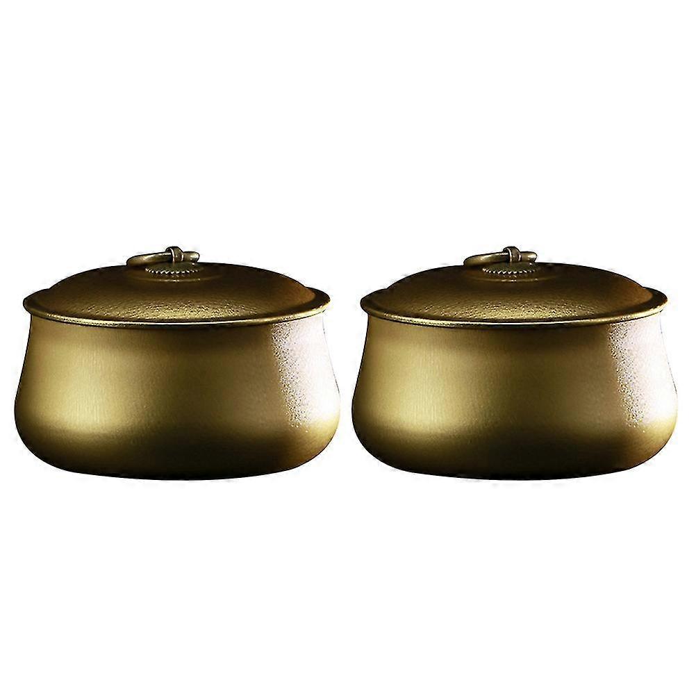 2 אריזת תה ברזל אטום פחית מיכל צנצנת קופסה עגולה קופסת תה ניידת מיני פחית תה 125 גרם אריזה ביתית