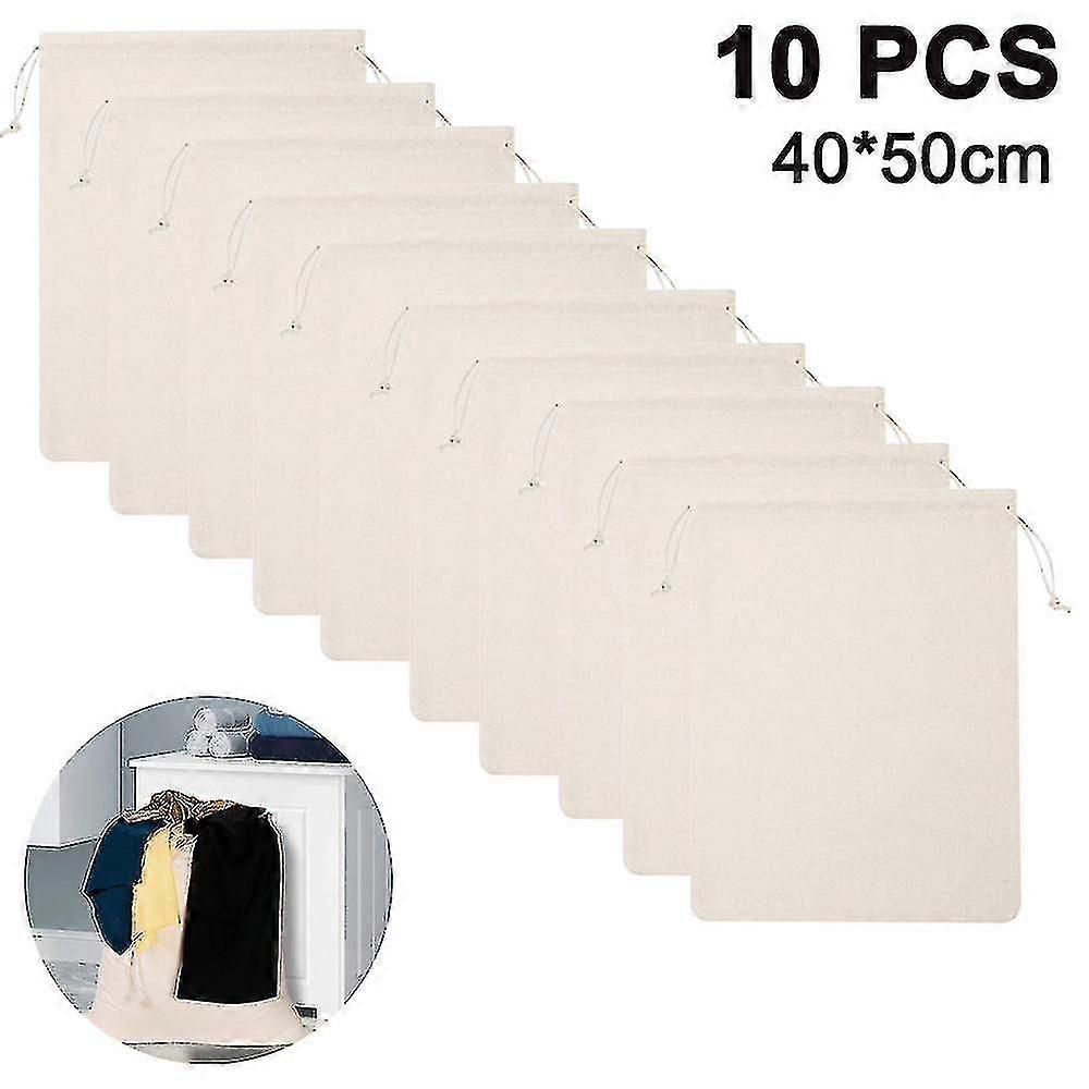 10 Pcs Non-woven Color Shoe Bag With Drawstring Beam Mouth Design