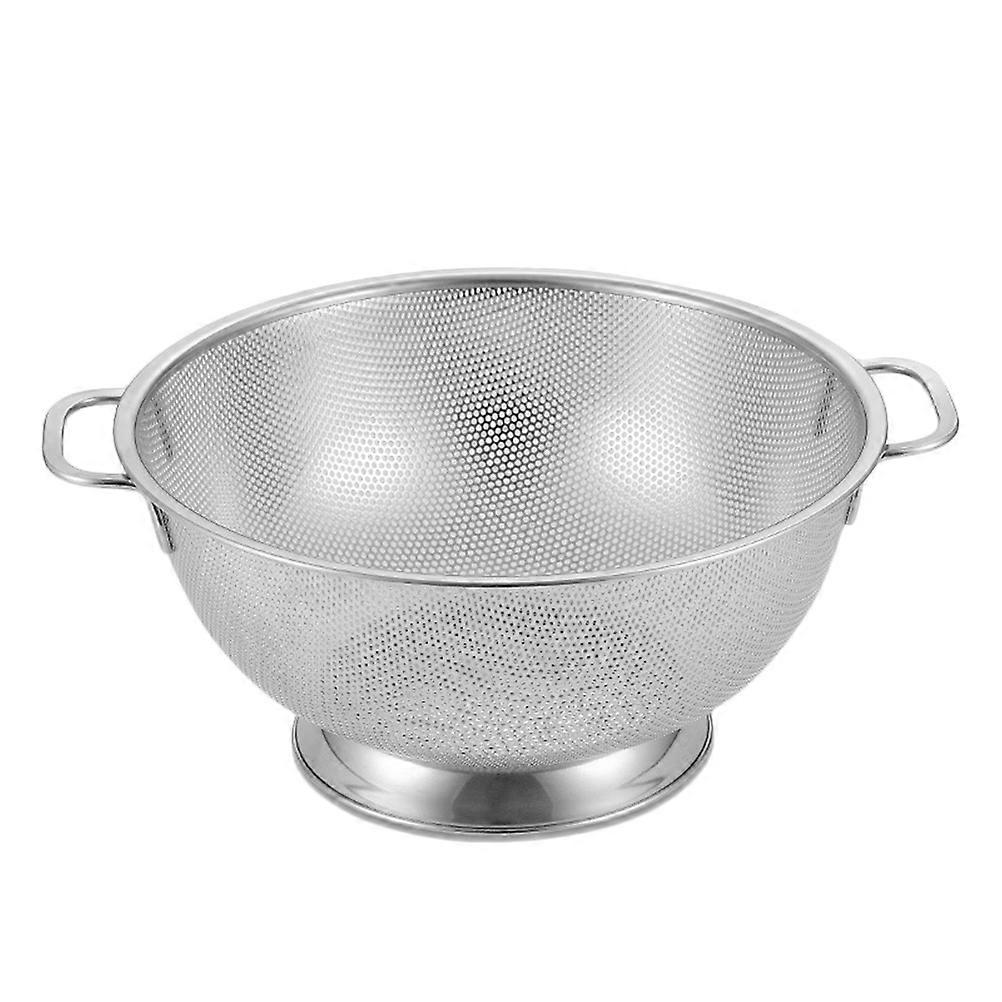 Stainless Steel Professional Colander Strainer with Heavy Duty Handles and Self-draining Solid Ring Base