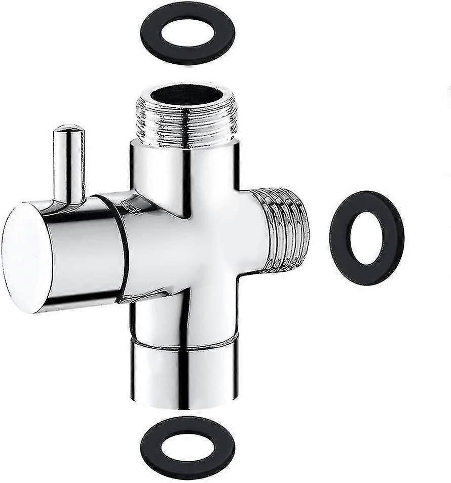 3 Way Valve, Solid Brass G1/2 Hand Shower Shower Components Diverter Adapter Shower System Replaceme