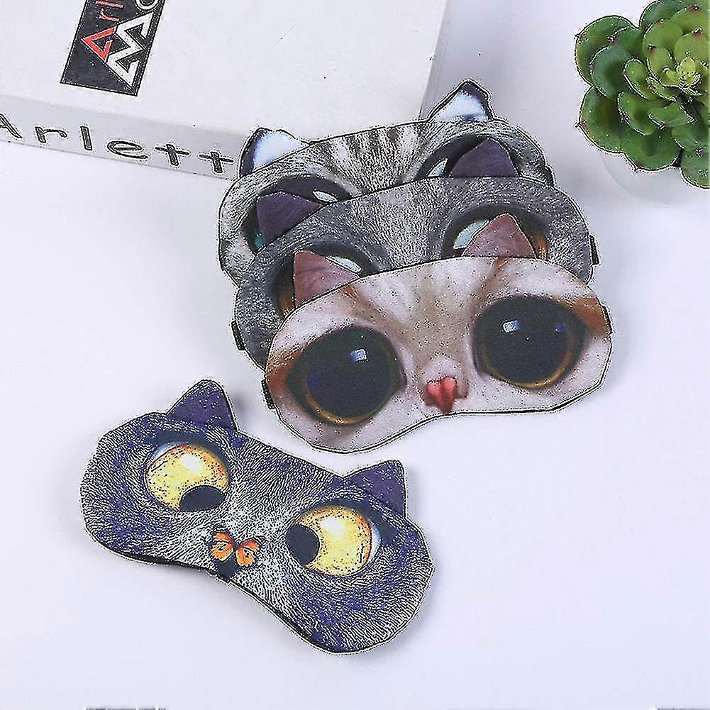 SacJkt 3 Masques De Sommeil Animaux Mignons - Confortables Et Réglables Pour Voyage Et Sieste