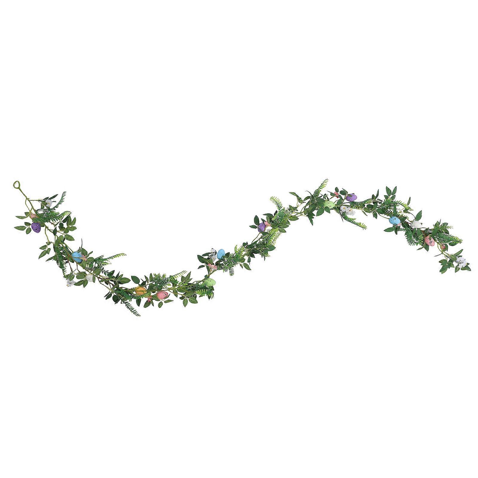 Simulation Wreath Easter Decorative Hanging Decorations Eggs Rattan Circle Hanging Window