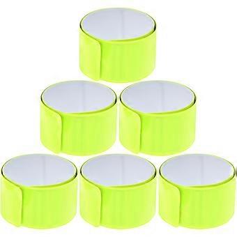 6pcs Reflector Strips Reflective Snap Band Wearable Wrist Bands for Cycling