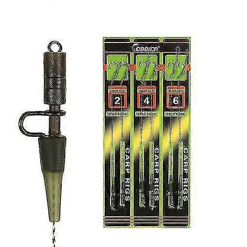 Hmwy-karpe Fiskehår Rigger Flettet TrådKurve Skaft Fiskekrok Med Line Karpe Rigger Fiske Accessori