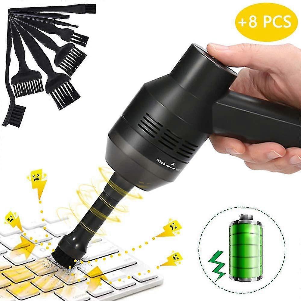 ラップトップ用の8ナイロンアンチスタティックブラシ付きキーボードクリーナー、ミニUSBコードレスコンピュータ掃除機、ピアノ、コンピュータ、車、メイクアップバッグ、ペットハウス