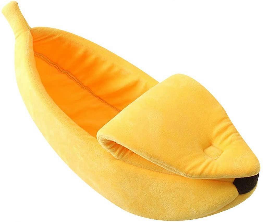 Pet Dog Cat Bed Nest Banana Shape Fluffy Warm Soft Plush Fleece House