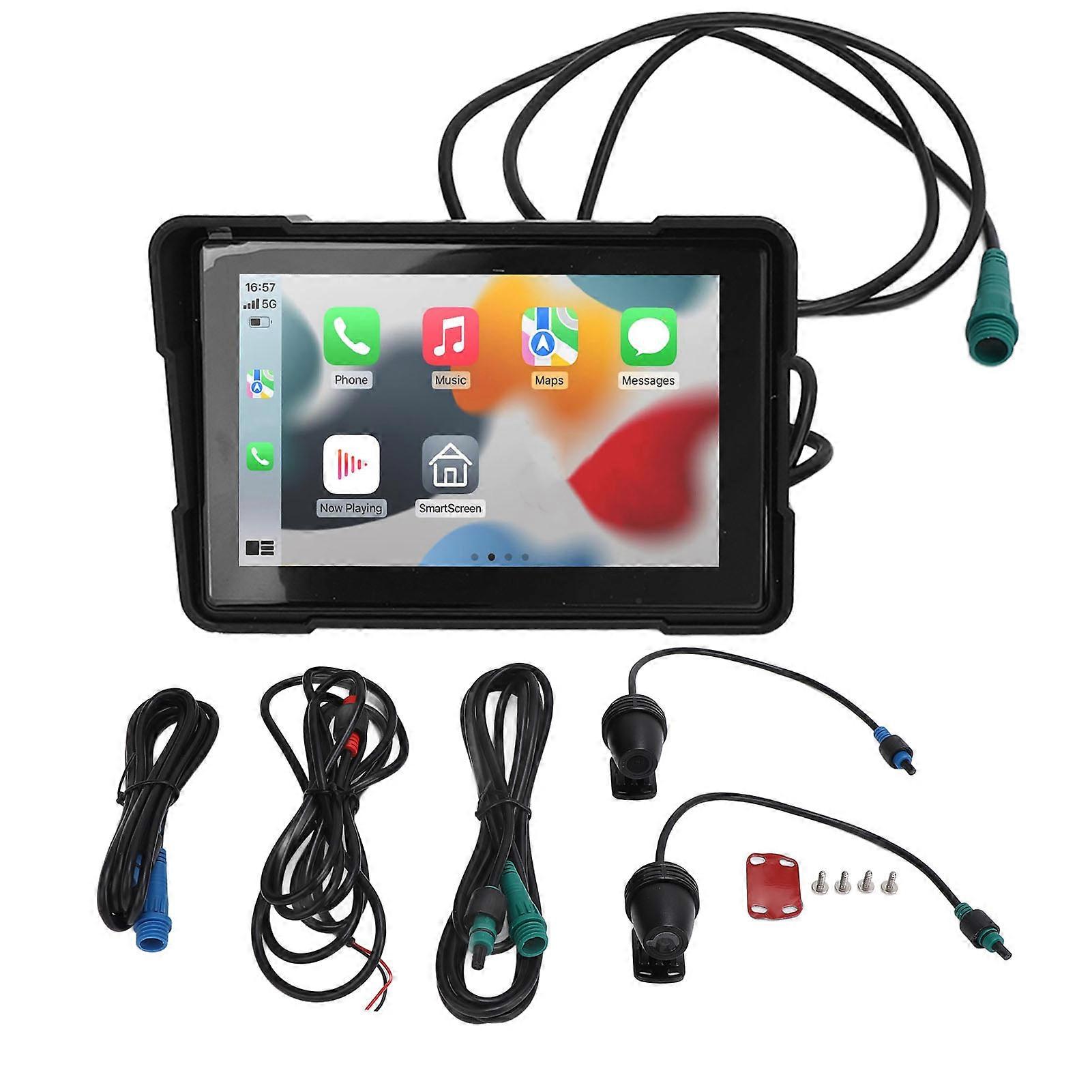 Motorcycle Navigator 5 Inch IPS Touch Screen Wireless Connection Carplay for Android Auto Portable GPS Navigation System With Camera