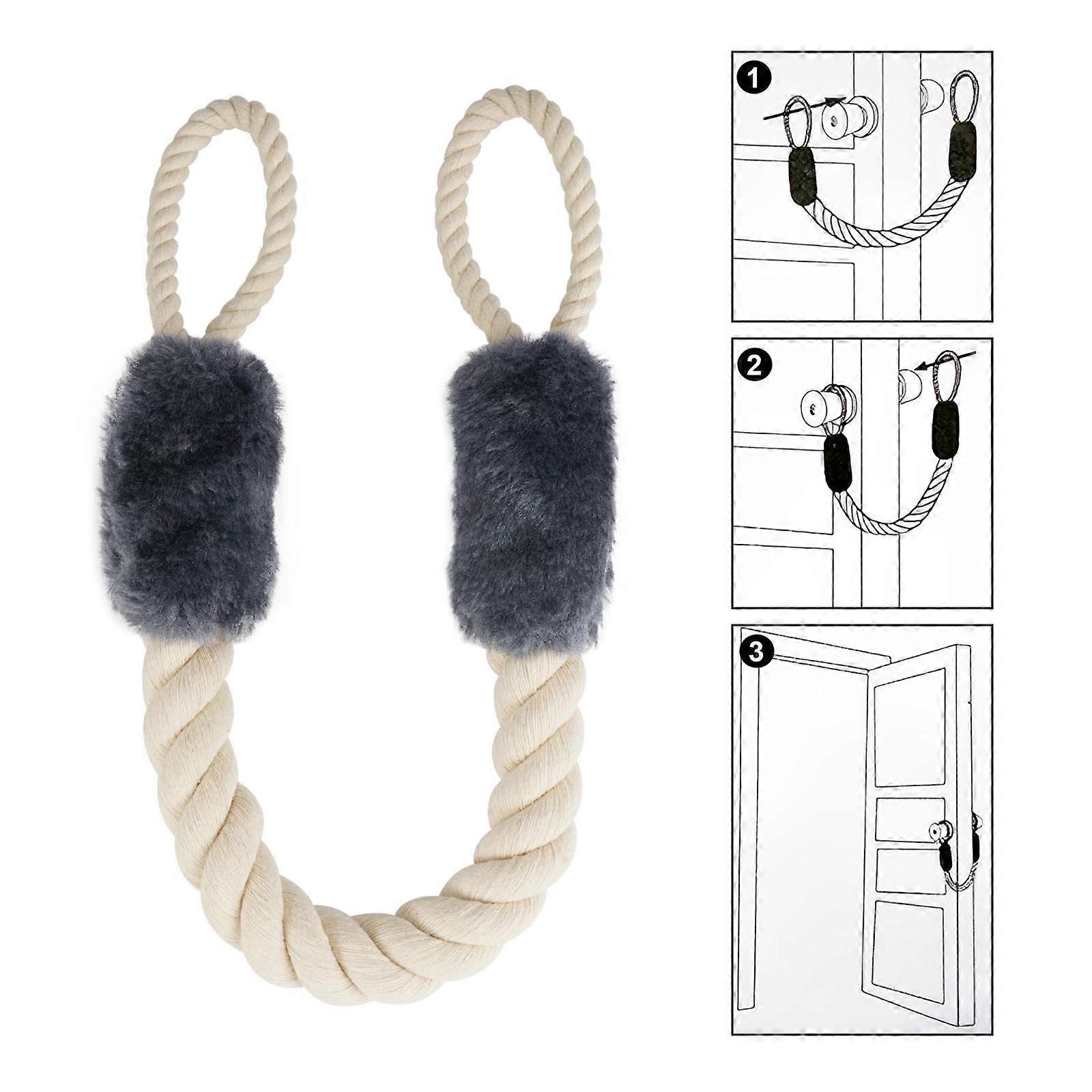 Relaxdays Dörrsladdklämmaskydd, Set om 2, Dörrstoppspärr, Babydörrlås, Mjuk, Bomull