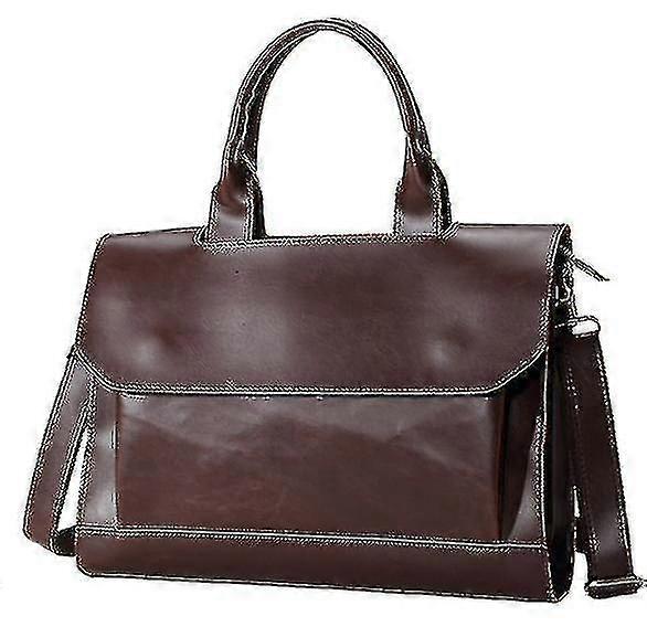 Retro Simple Portable Briefcase Shoulder Messenger Bag Computer File Bag