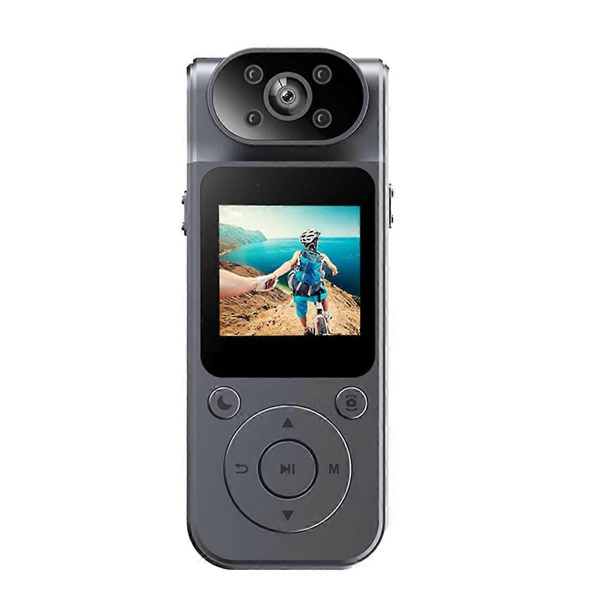 1080P Protable Digital Camera with Rotatable Lens Sports Camera Voice Recorder Bodycam for Journalists and Adventurers,A