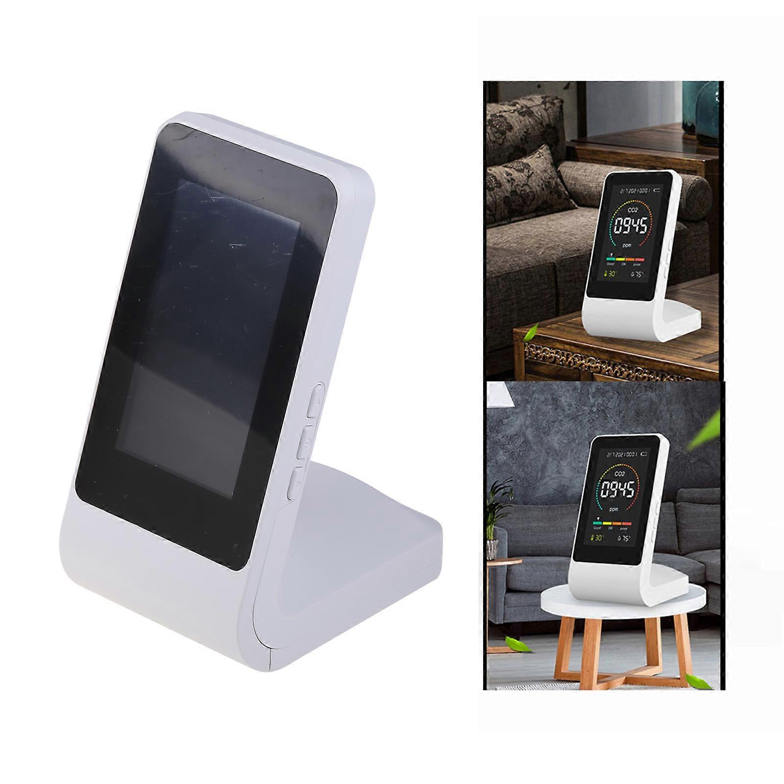 Luchtkwaliteitsmonitor met temperatuur, vochtigheid, display, kooldioxidedetector