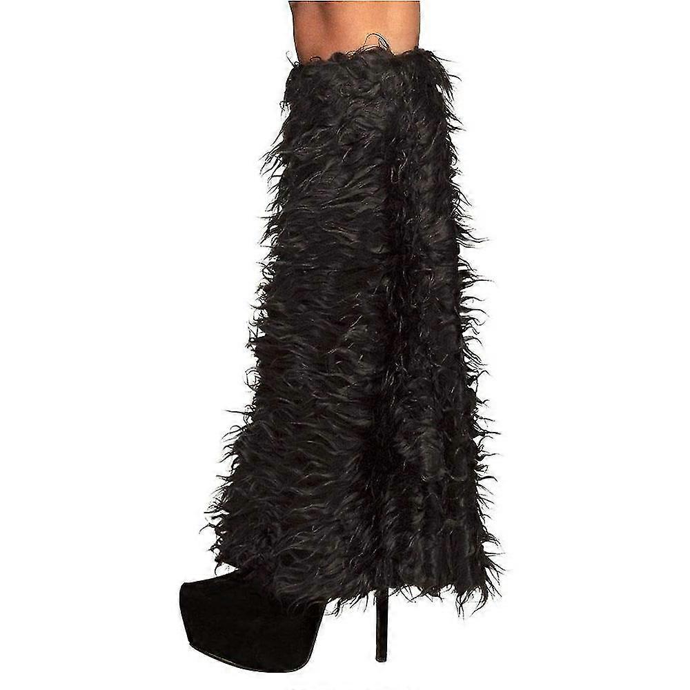 Retro Y2k Neon Uv Fluffy Fur Legwarmers Boot Leg Covers