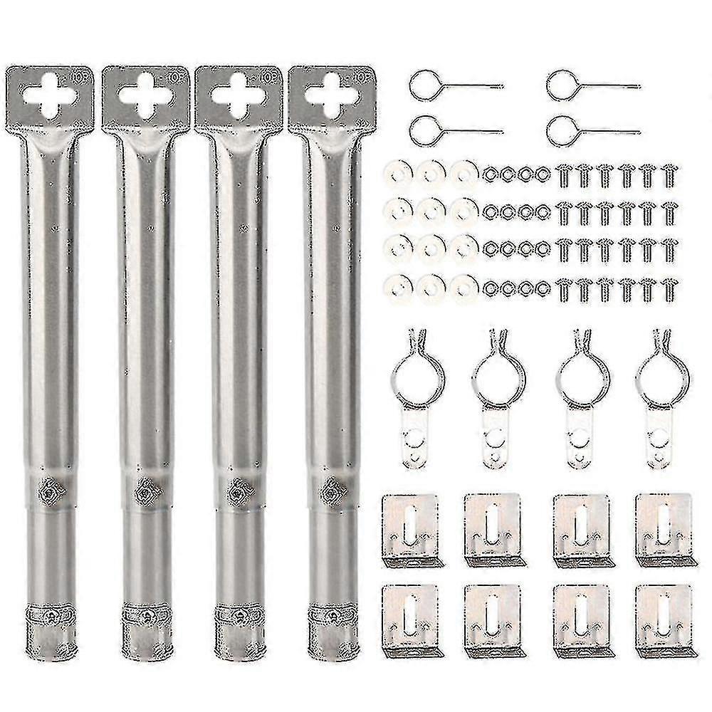 4 قطع من شواية الغاز البديلة من الفولاذ المقاوم للصدأ قابلة للتعديل من جميع أنحاء العالم، أنبوب مستقيم، موقد شواء