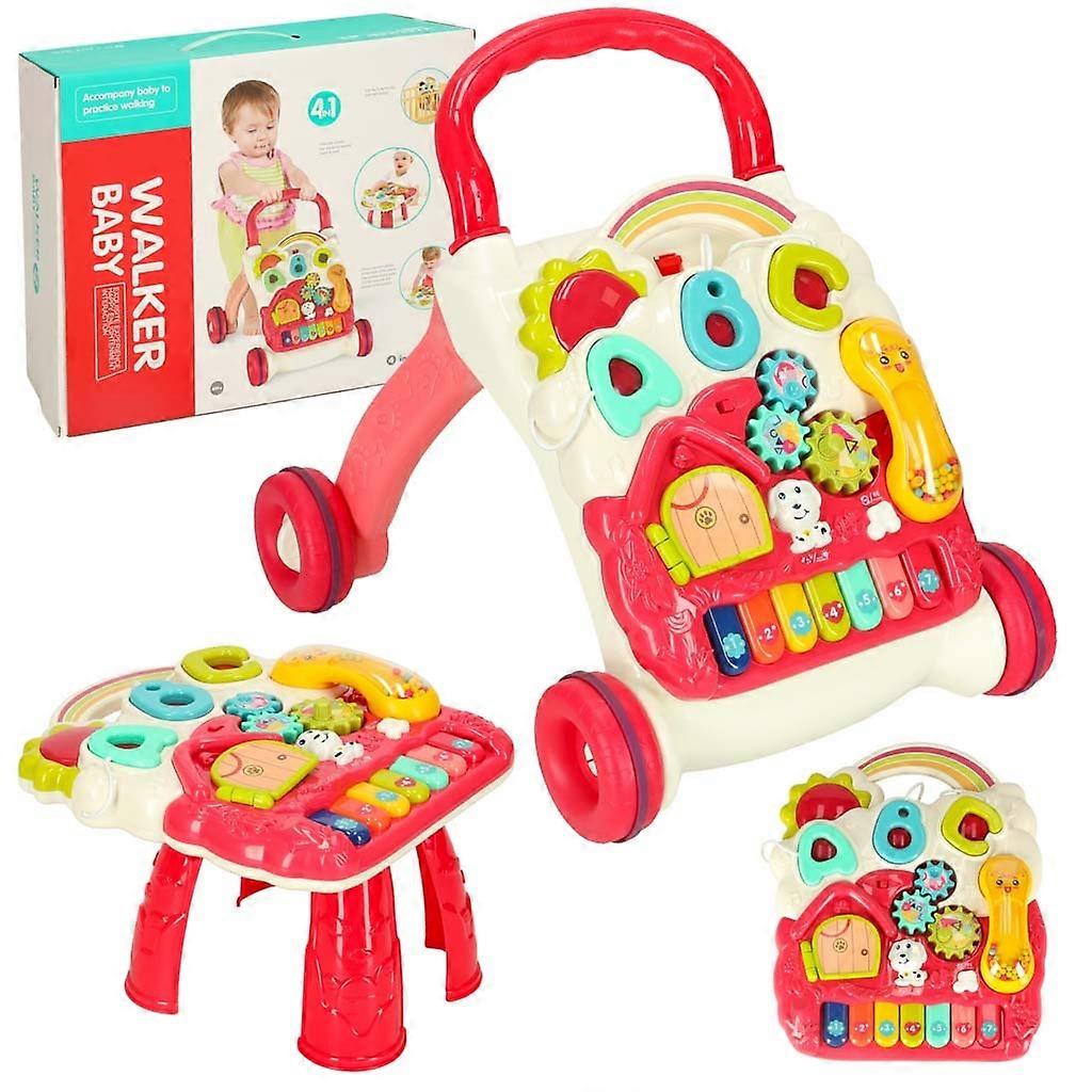 Pusher Walker Interactive Training Table 4-in-1 Red
