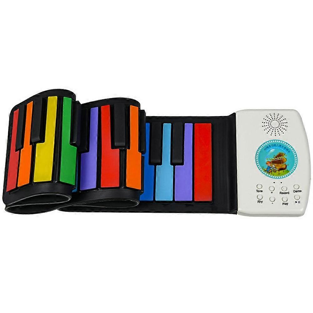 Type A PM49 49-Key Portable Folding Piano Rainbow Color Children Beginner Roll-Up Keyboard Musical