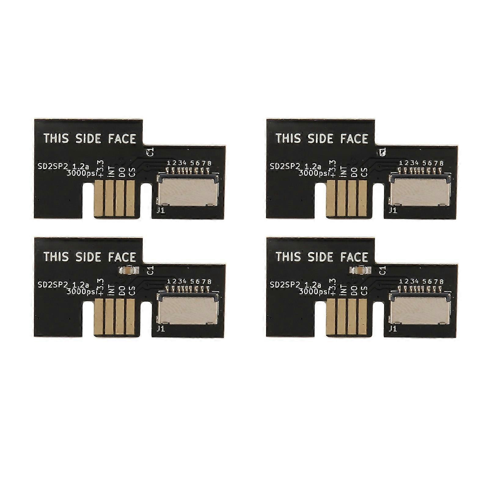 Adaptateur de carte de stockage micro pour console de jeu, lecteur de carte mémoire pour GC SD2SP2 SDLoad SDL, 4 pièces, noir