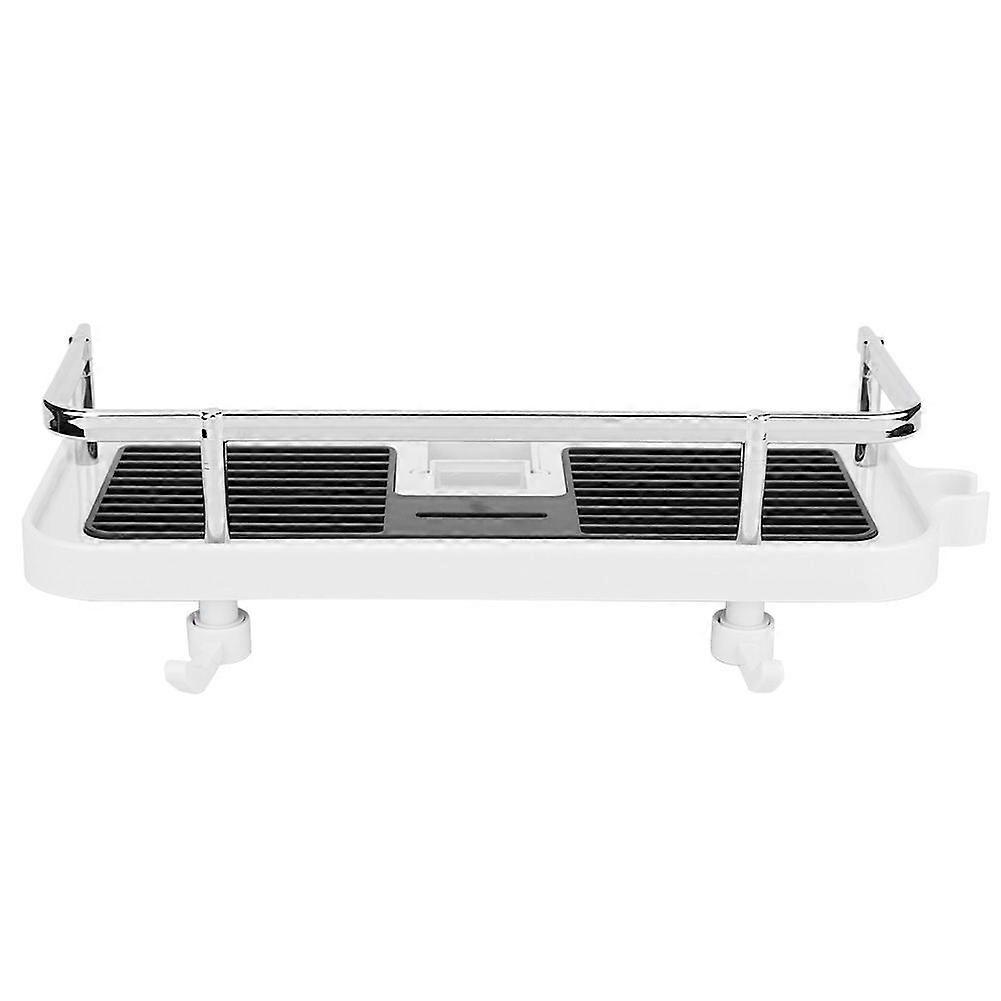 Multifunctional Bathroom Single Layer Wall Mounted PuncH free Storage Tray Rack (Square Hole)