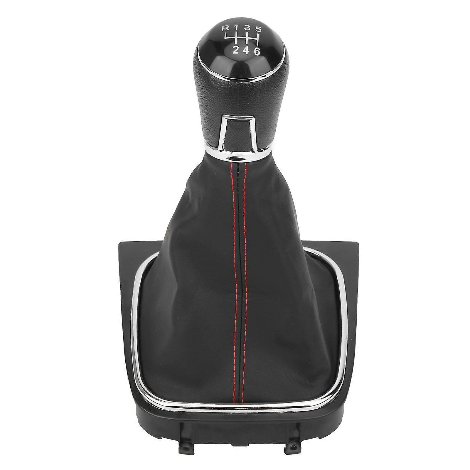 PU Leather Gear Shift Knob with Dustproof Cover Boot 6 vitesses