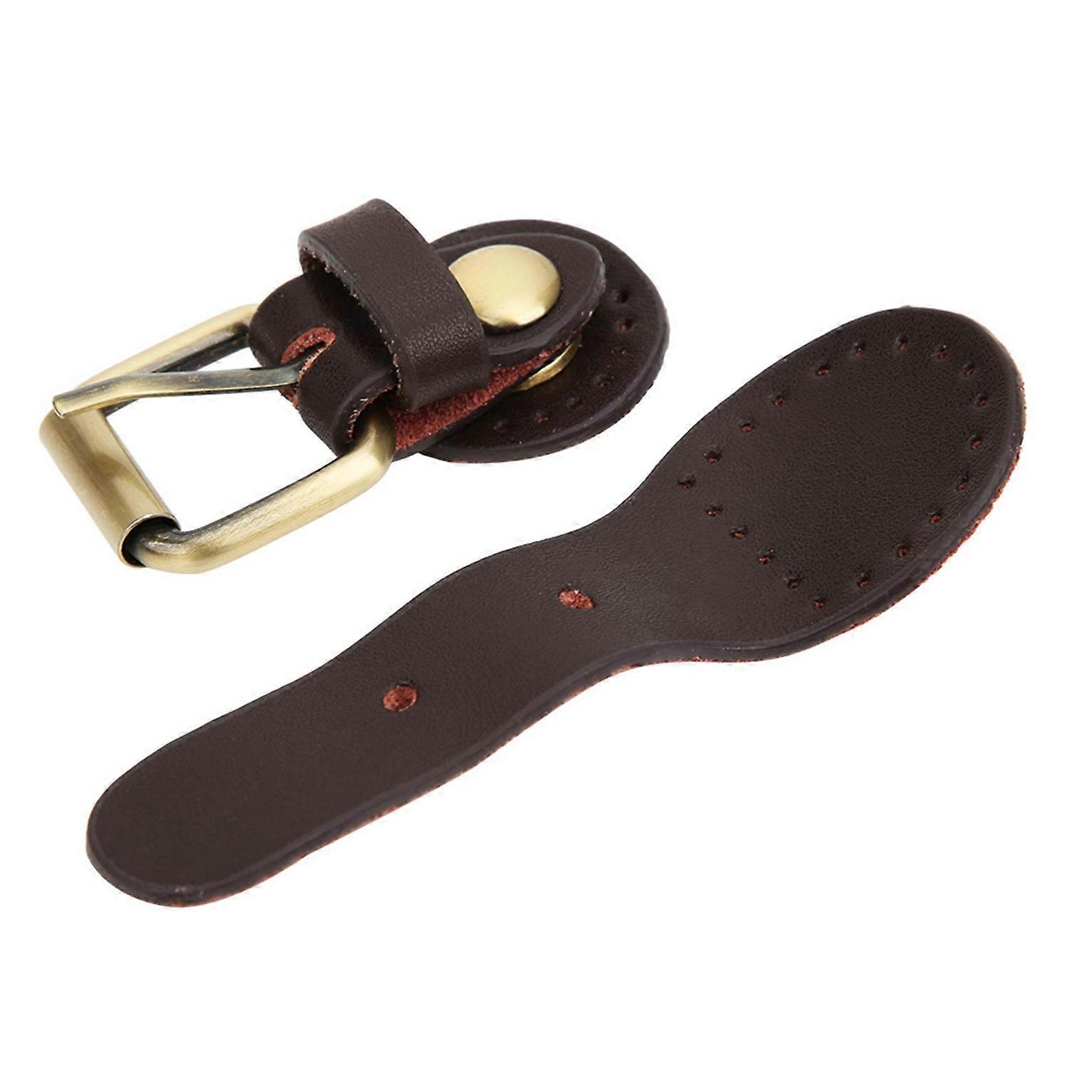 1Pc Bag Buckle Lock Cow Split Leather DIY Hand Made Hardware Accessories with Bronze Fittings(Brown