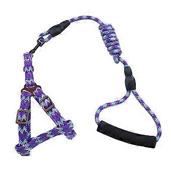 Pet Dog Collars Harnesses Lead Small Large Dog Supplies(Purple 1.0*120cm)