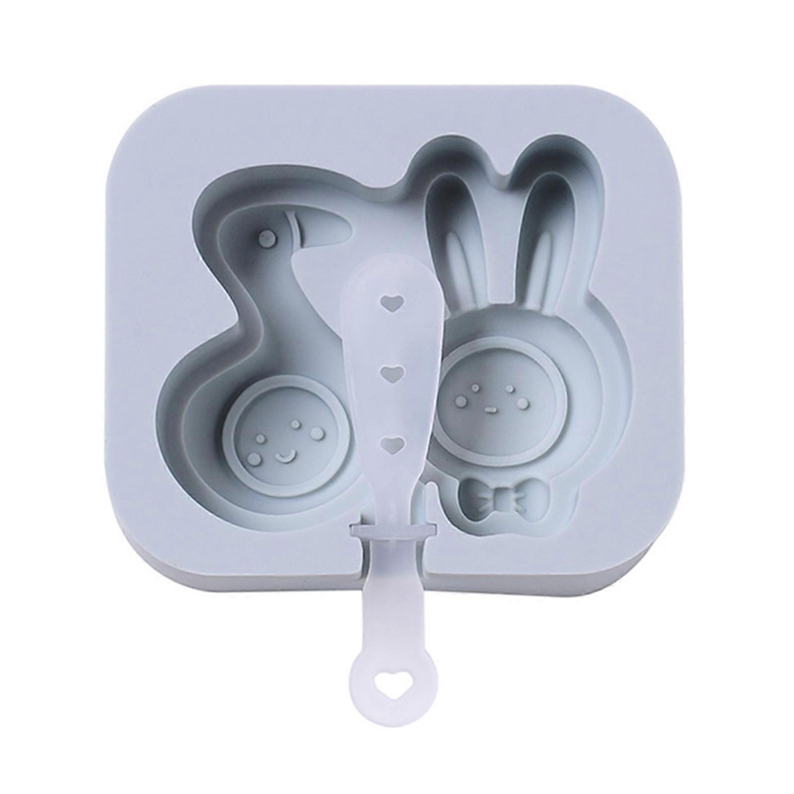 Silicone Ice Cream Mold Bunny Duck Ice for Pop Mould Ice Cream Mold Reusable Popsicles Making Mould Kitchen Handmade Gad Blue