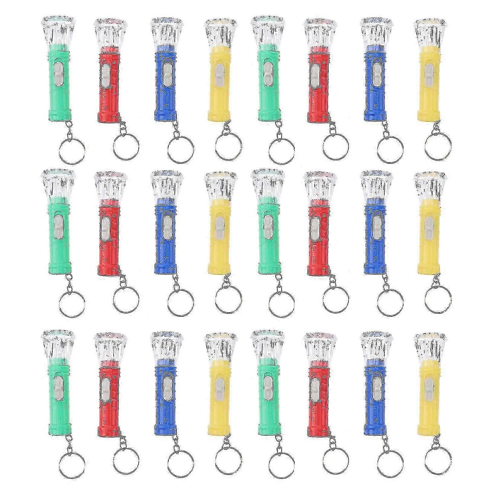 24pcs Mini Light Torch Practical Bright Plastic Led Durable Keychain Flashlight