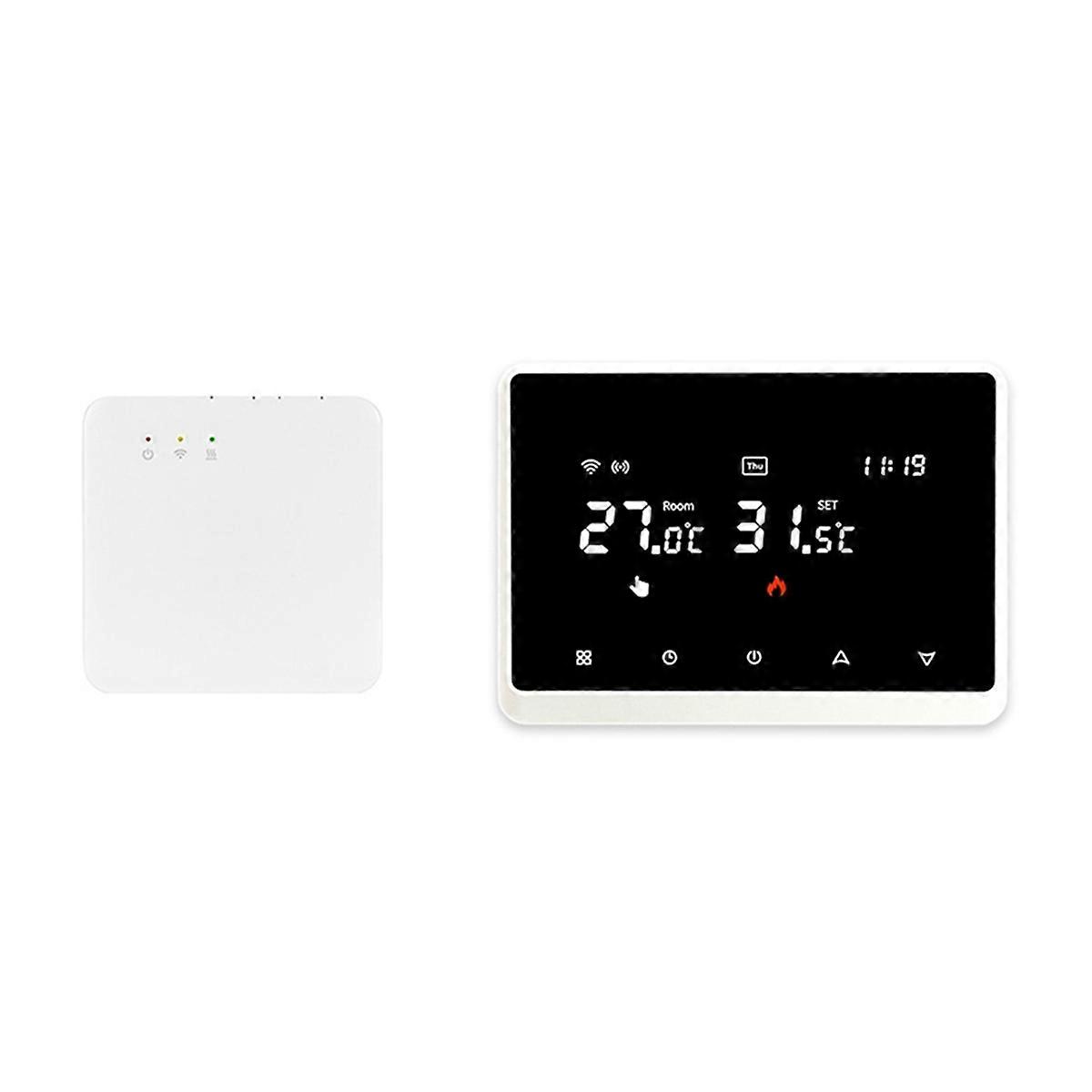 Smart WiFi Thermostat,Tuya RF Wireless Temperature Controller for Gas Boiler Water Heating,Works wi