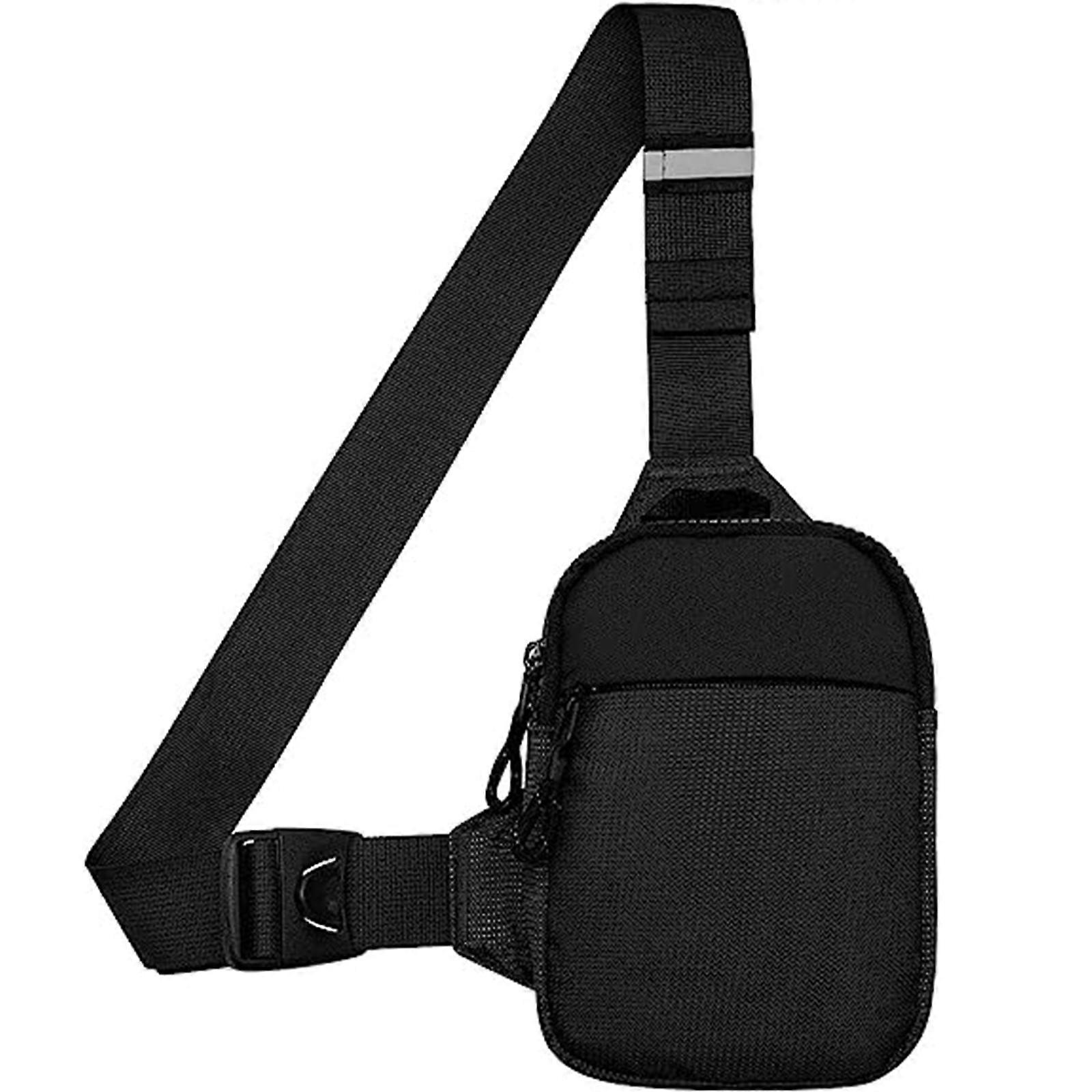 Water-Resistant Mini Shoulder Bag with Adjustable Strap, Black