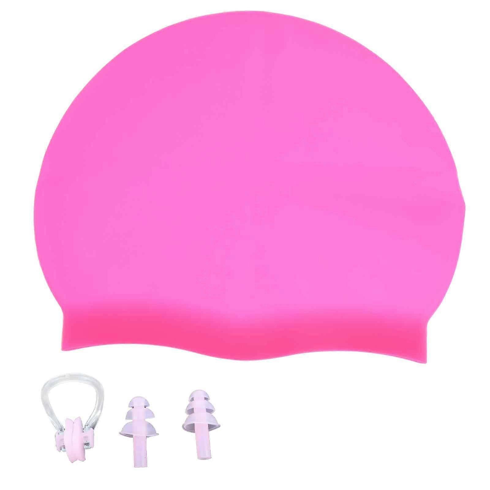 Swimming Cap with Nose Clip and Earplugs Set