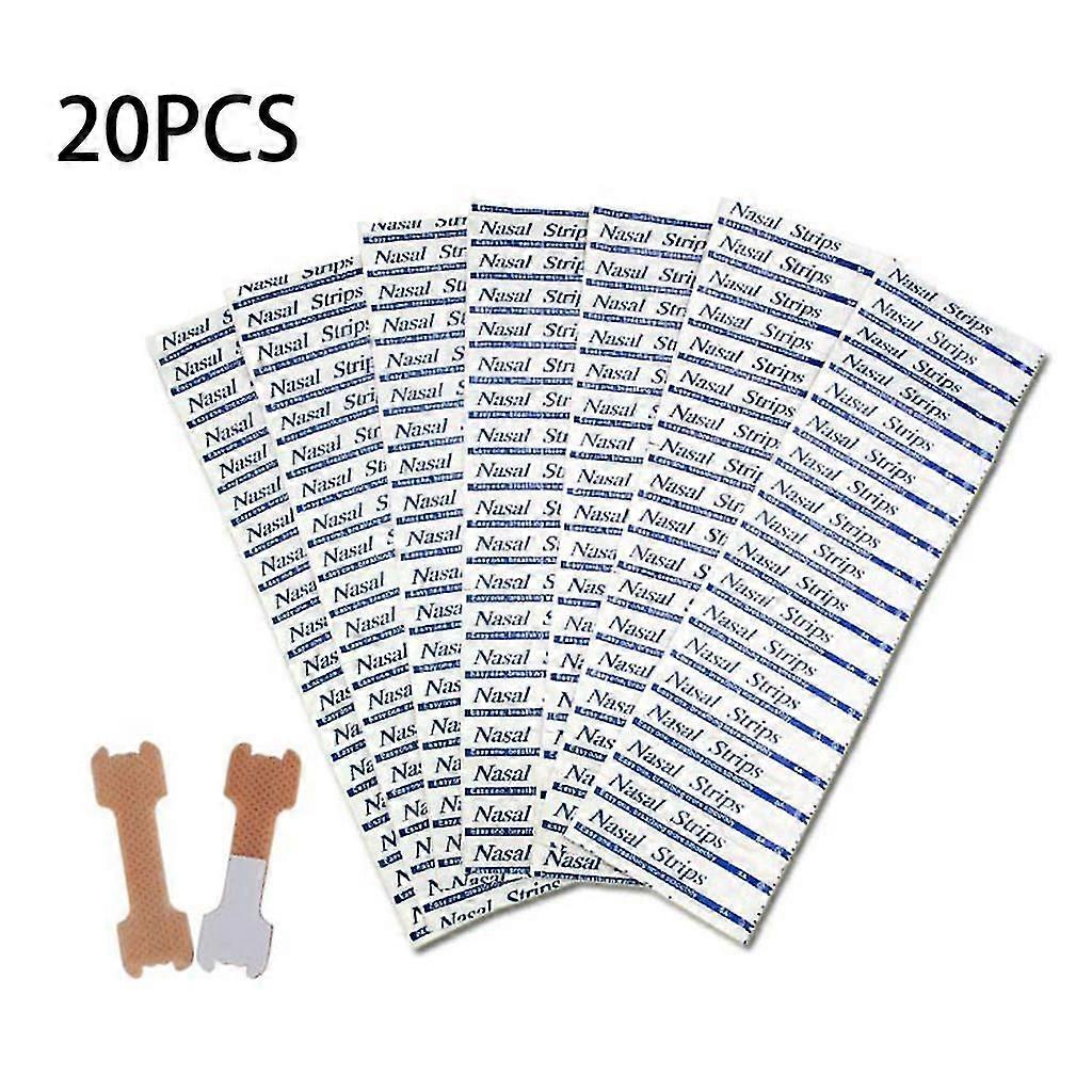 20pcs/box Nasal Strips Sleep Breathe Smoothly Anti-snoring Nasal Patch Relieve Rhinitis Easier Better Breathing