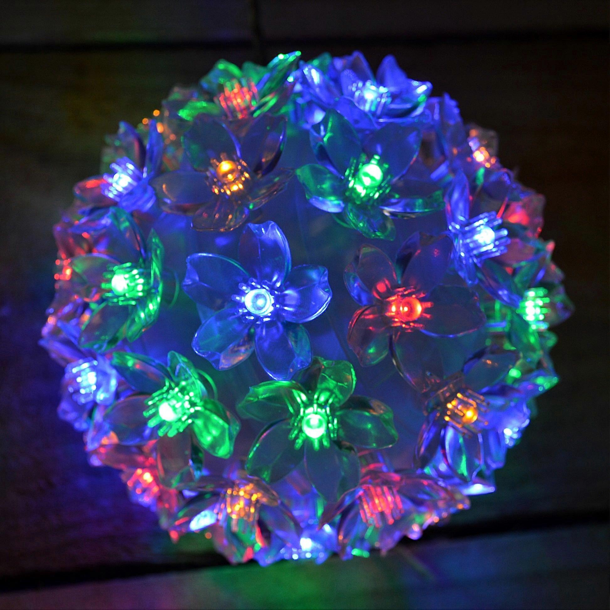 10Cm Multi Action Indoor Christmas Snowball Light With 50 Leds In Multi Coloured