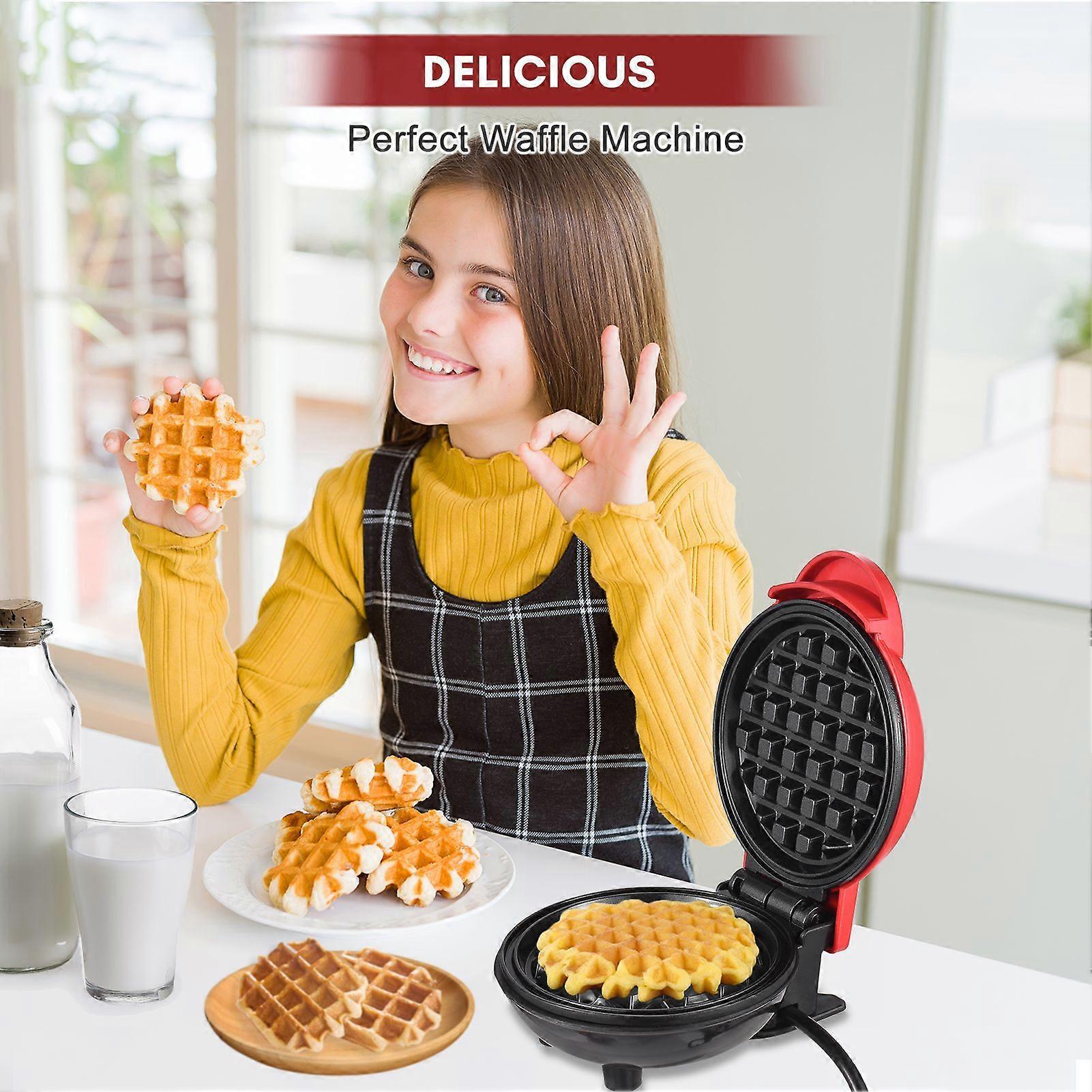 Mini Grill Machine Waffle Maker Electirc Round Griddle Sandwich Eggs Multifunctional Heating Panini Bread Portable for Indoor Outdoor Use