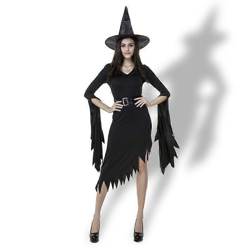 Witch Costumes Black Irregular Nun Witch Costume Witch Long Dress Halloween Costume