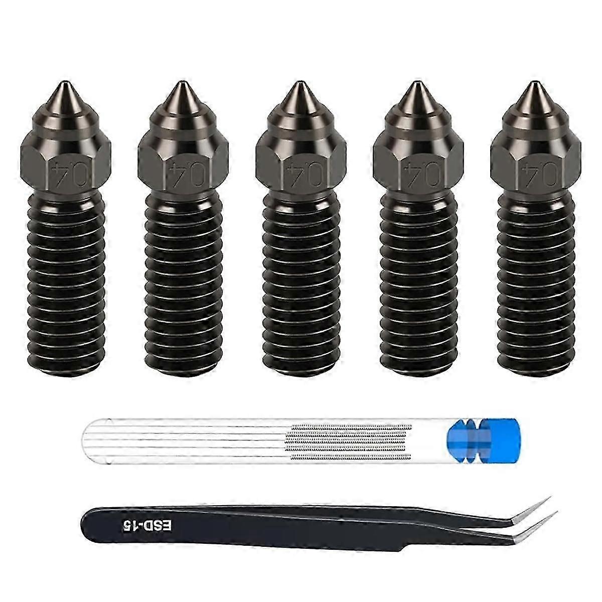 5 قطع 0.4 مم مقوى الصلب فوهة الطارد الساخنة فوهة كيت ل K1 ، K1 Max ، Ender3 V3 Ke ، -, -10