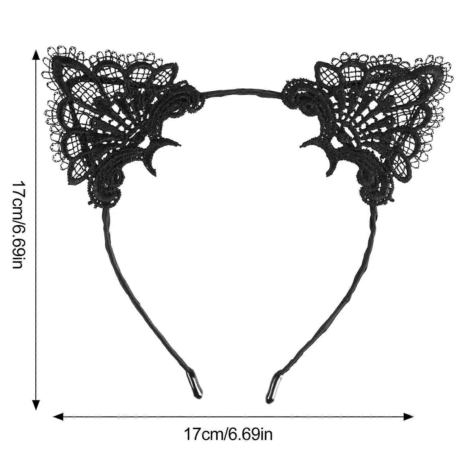 Lace cat ear+lace eye mask mask