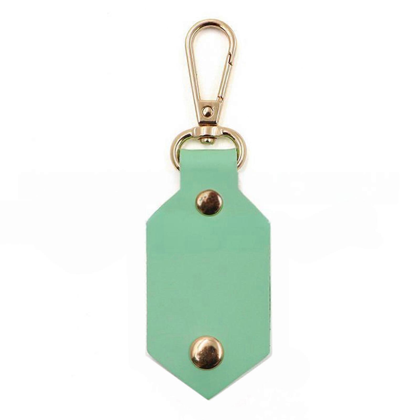 Stylish Picture Keychain Charm PU Leather Study Pendant Elegant Key Holder Accessory for Friend and Families Outfits  light green