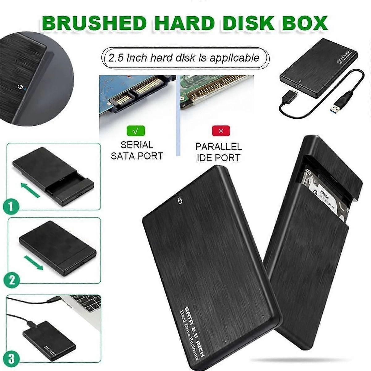 2025 New USB 3.0 Enclosure 2.5" Portable External Backup Hard Drive Case 2TB HDD Sata SSD For PC Laptop And Mac,1-year Rescue Service