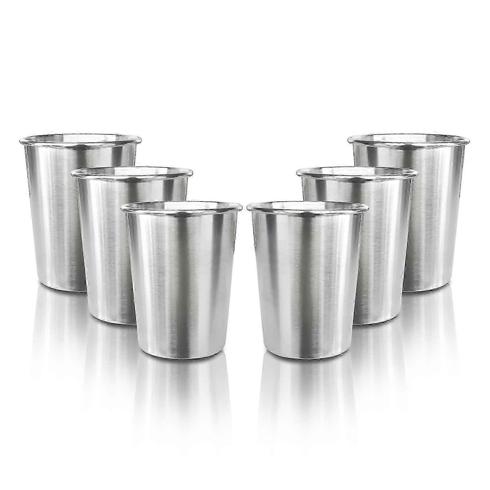 6-Pack 8 Oz Stackable Stainless Steel Kids Cups Durable & Shatterproof Drinking Glasses