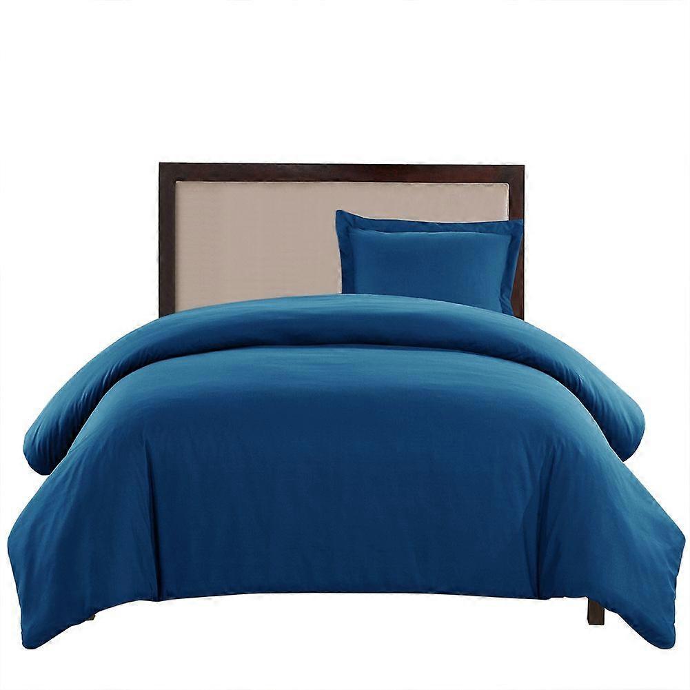 Conjunto de Conforto Azul Twin Queen King Conjunto de Cama de Algodão Estampado Macio simples (EUA-twin Azul Marinho)