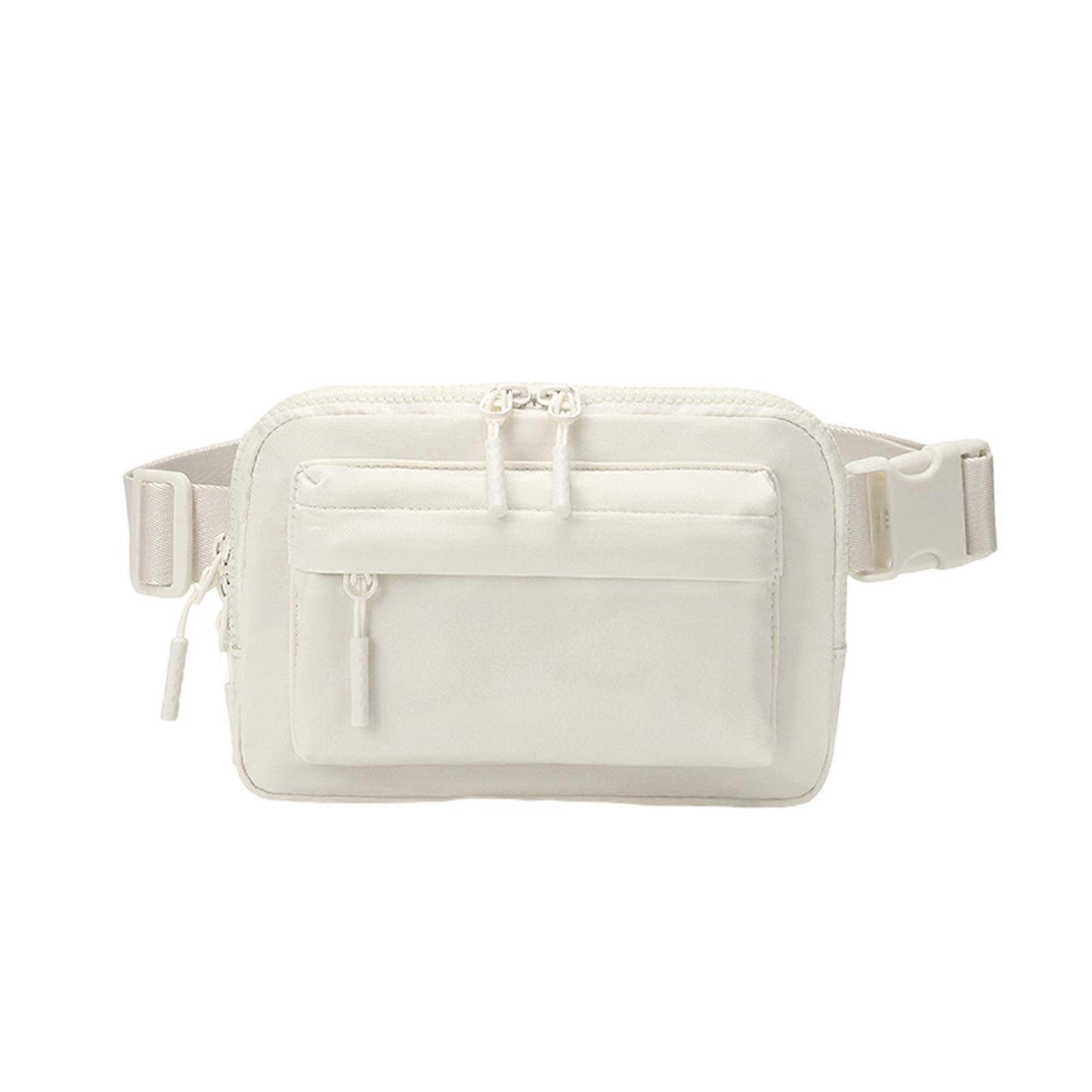 Borsa a tracolla in tinta unita per uomo donna Marsupio in tinta unita Borsa da petto alla moda Marsupio resistente all'acqua Marsupio bianco di riso