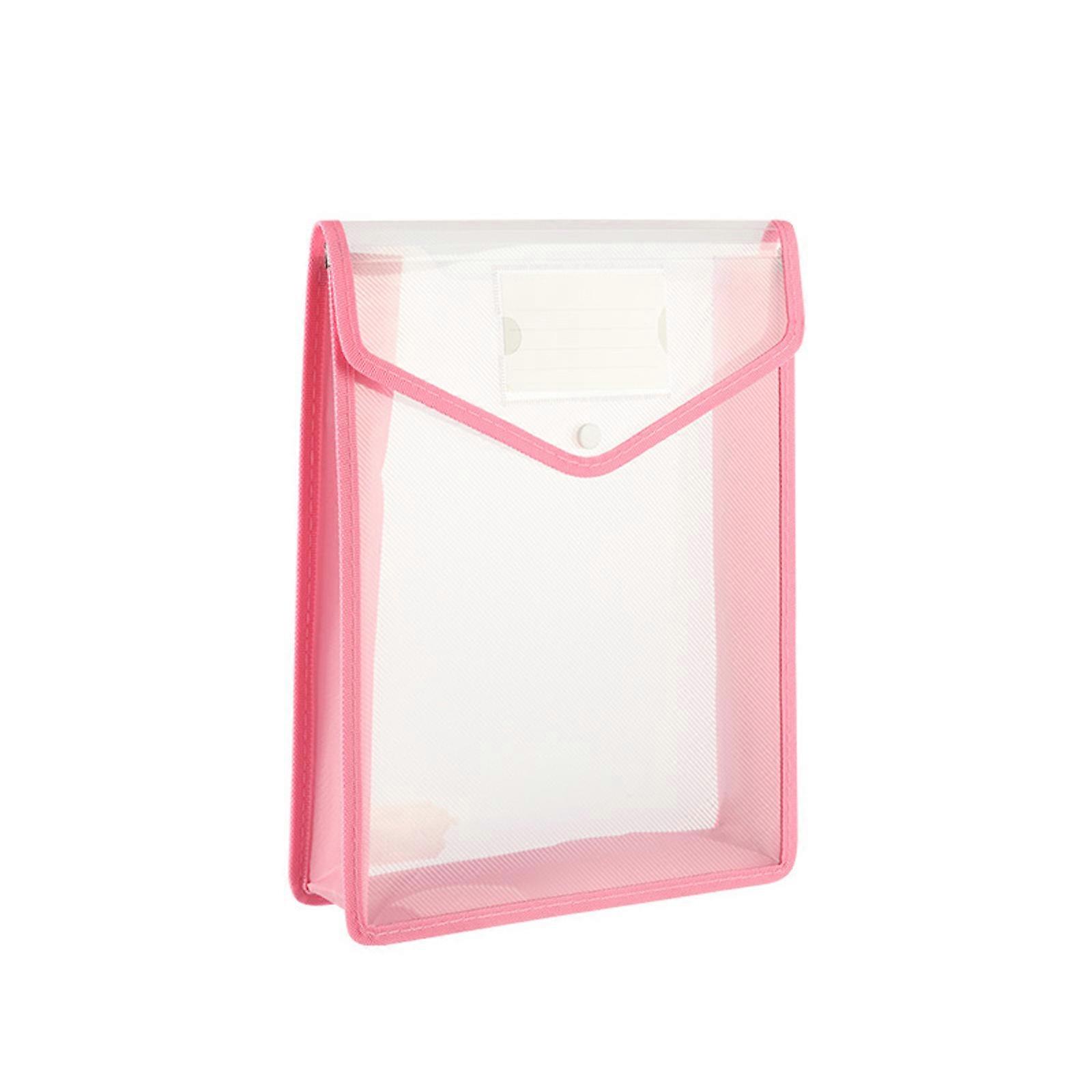 Document Folder File Wallet Horizontal/Vertival File Folder Snap Button Closure Water Resistant File Organizers Pocket  Pink
